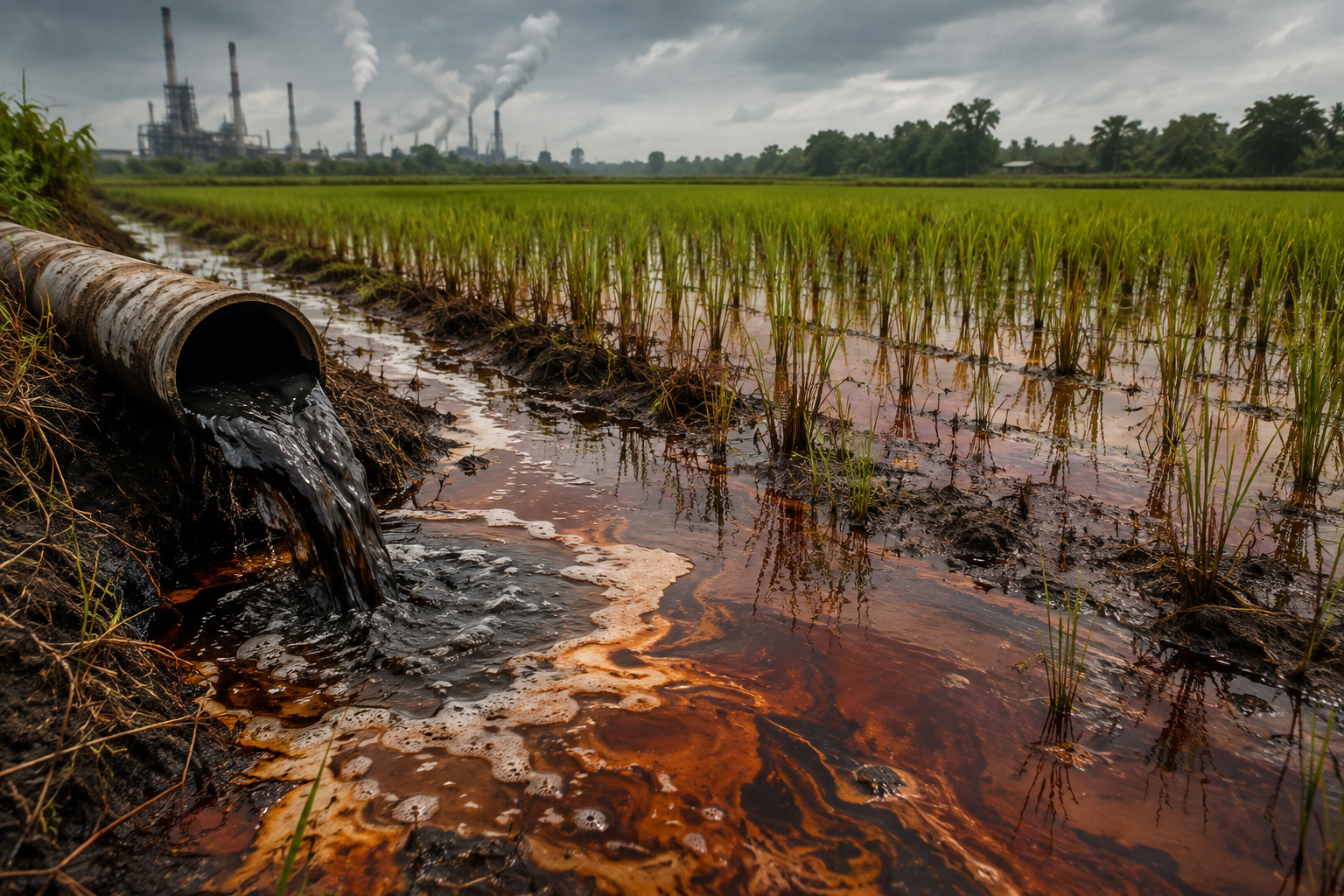 Sawah Serang Diduga Tercemar Limbah B3