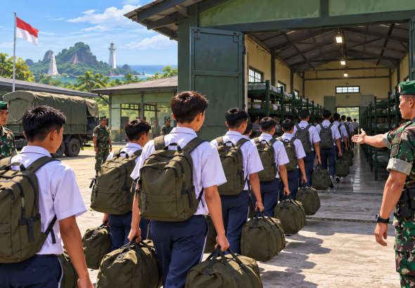 Siswa Banten Masuk Barak Tni