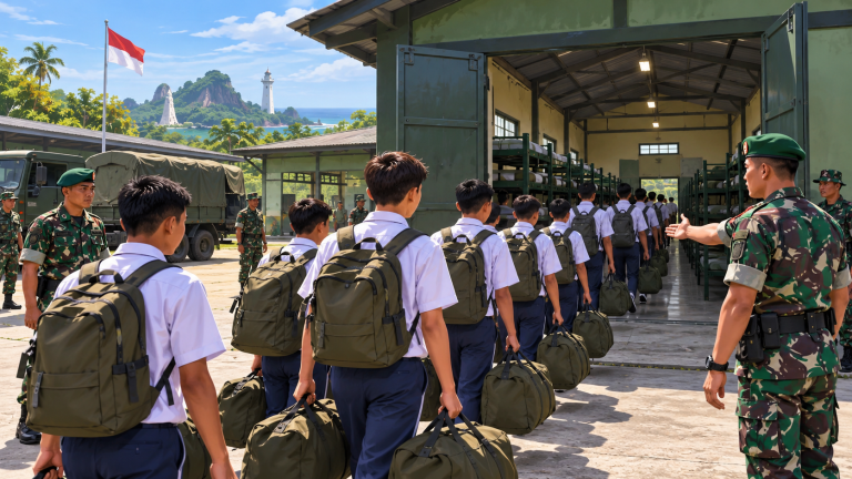 Siswa Banten Masuk Barak Tni